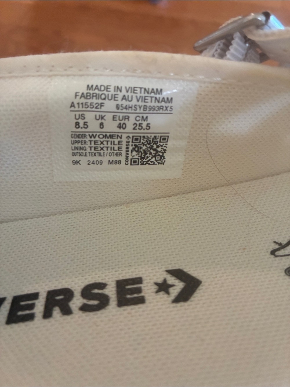 Converse White Mary Jane Canvas Sneakers with Dual Straps - Picture 4 of 5